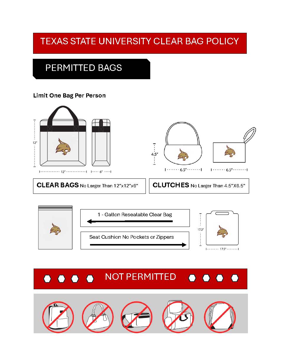 Clear Bag Policy - Texas State Commencement : Commencement : Texas